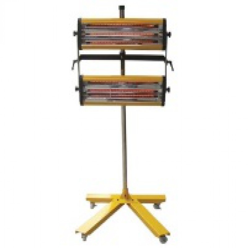 Đèn sấy hống ngoại sóng ngắn 2000 W di động, 2 bóng