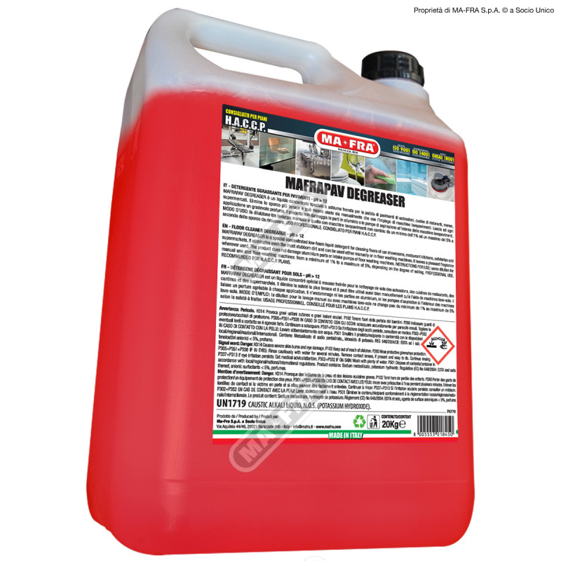 Hóa chất tẩy rửa sàn MAFRAPAV DEGREASER 20 KG (Chuyên dầu mỡ)
