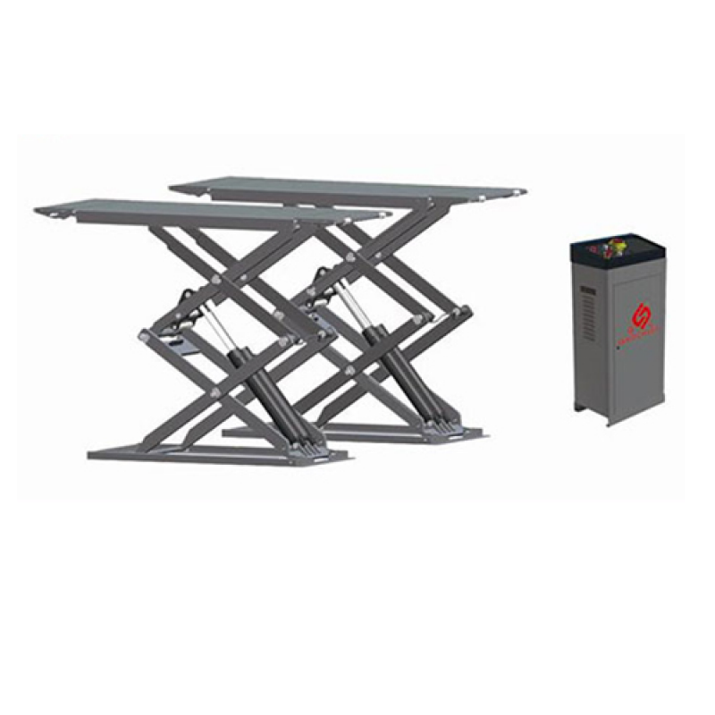 Cầu nâng cắt kéo nâng bụng 3 tấn, lắp nổi (3 Pha, màu xám).