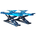 Cầu nâng cắt kéo kiểm tra góc đặt bánh xe 4 Tấn, Lắp nổi, có bàn nâng phụ (3 pha, màu xanh)